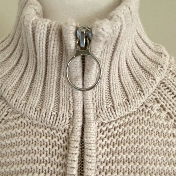 Lands' End Cream Cotton Chunky Thick Knit Crop Sweater-Sz-1X - Picture 2 of 15